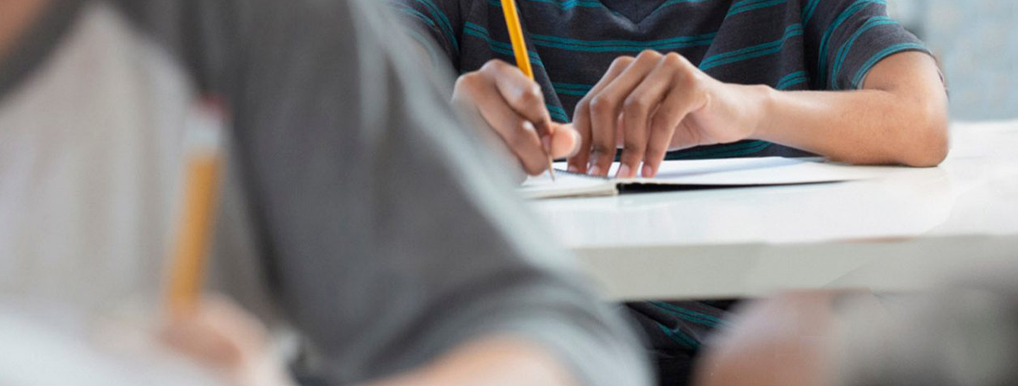 Students studying in a classroom