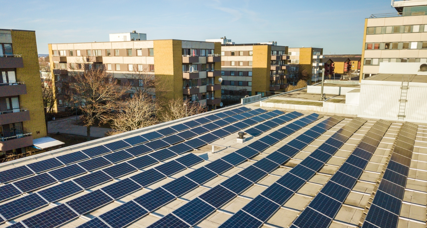 Solar panels on rooftop